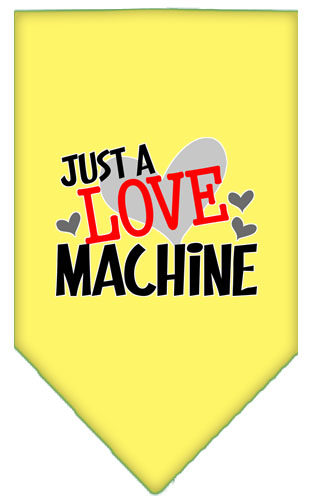 Love Machine Screen Print Bandana Yellow Small